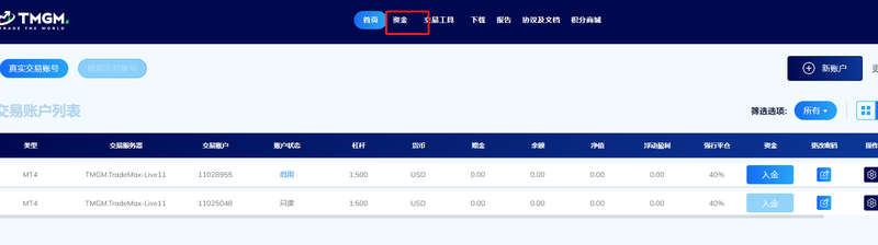 TMGM支付宝入金流程